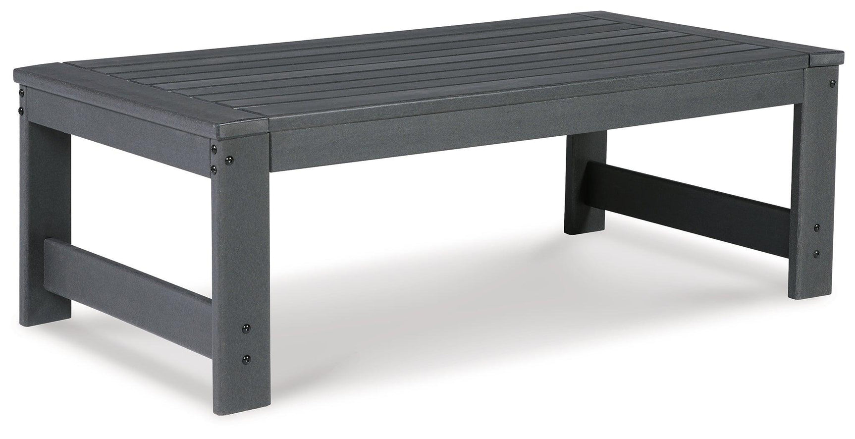 Amora Charcoal Gray Outdoor Sofa And 2 Chairs With Coffee Table - Ella Furniture