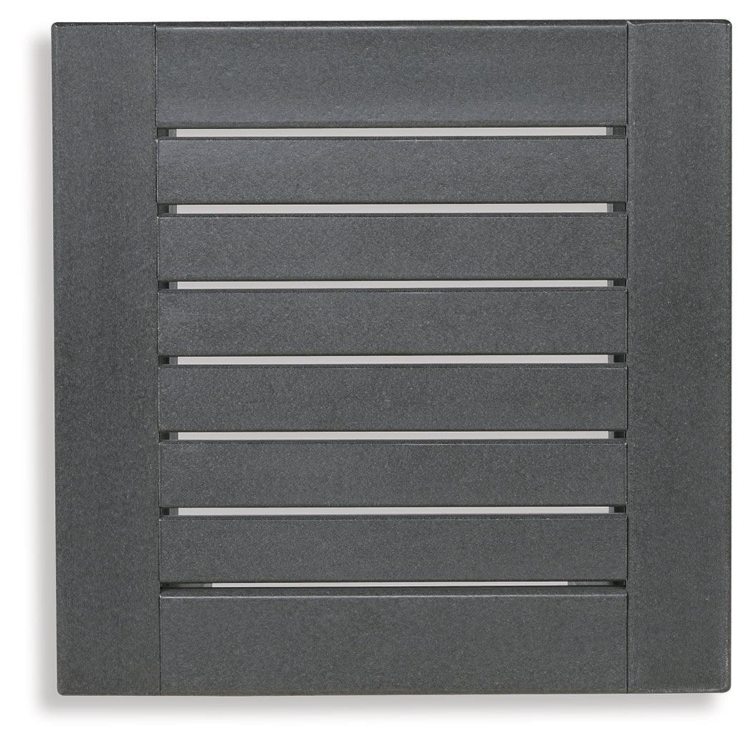 Amora Charcoal Gray Outdoor Sofa And Loveseat With Coffee Table And 2 End Tables - Ella Furniture