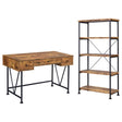 ANALIESE COLLECTION Analiese 2-piece 3-drawer Writing Desk Set Antique Nutmeg and Black 801541-S2 - Ella Furniture