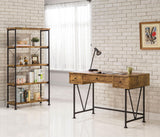 ANALIESE COLLECTION Analiese 2-piece 3-drawer Writing Desk Set Antique Nutmeg and Black 801541-S2 - Ella Furniture