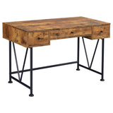 ANALIESE COLLECTION Analiese 2-piece 3-drawer Writing Desk Set Antique Nutmeg and Black 801541-S2 - Ella Furniture