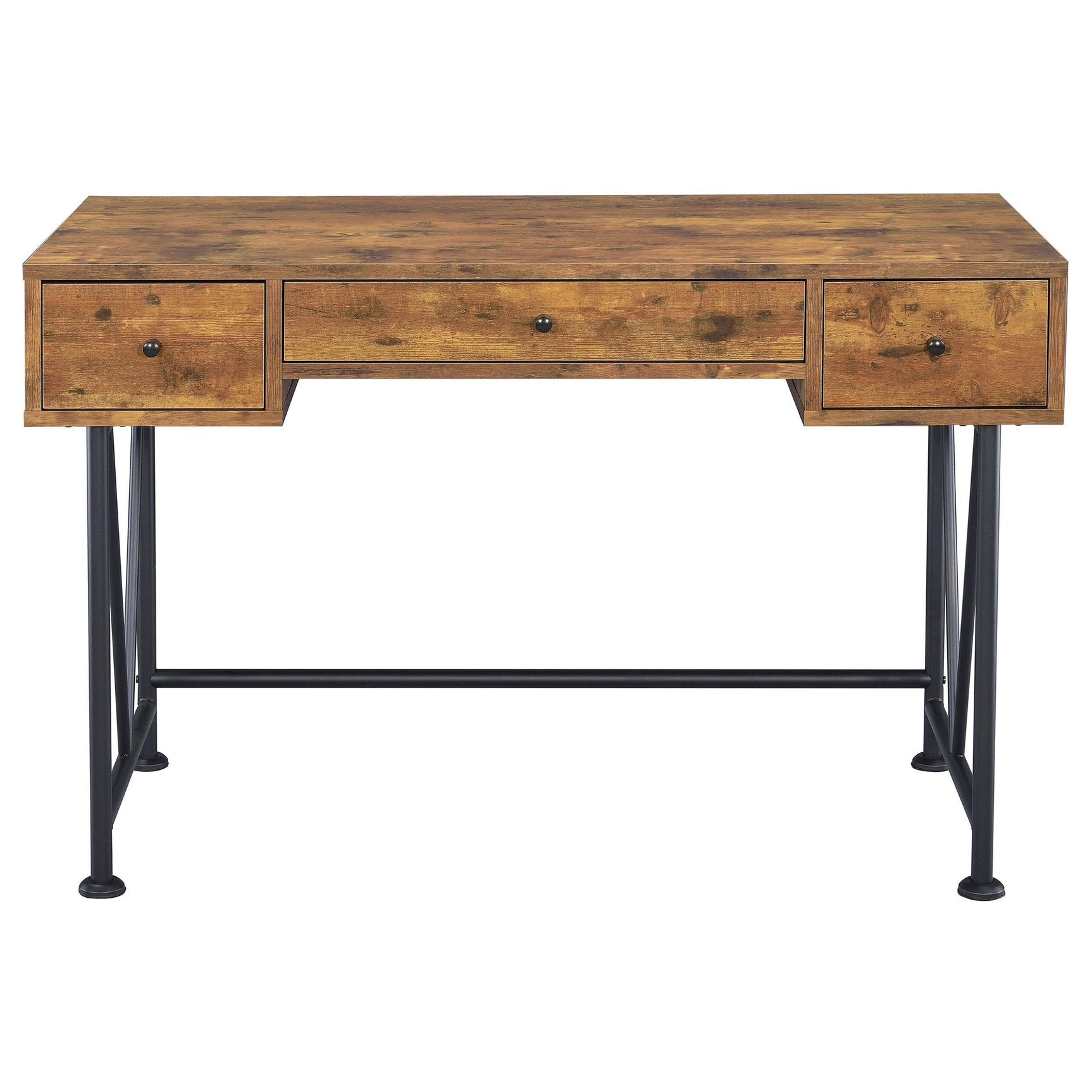 ANALIESE COLLECTION Analiese 2-piece 3-drawer Writing Desk Set Antique Nutmeg and Black 801541-S2 - Ella Furniture