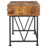 ANALIESE COLLECTION Analiese 2-piece 3-drawer Writing Desk Set Antique Nutmeg and Black 801541-S2 - Ella Furniture