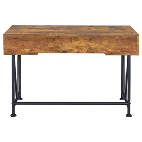 ANALIESE COLLECTION Analiese 2-piece 3-drawer Writing Desk Set Antique Nutmeg and Black 801541-S2 - Ella Furniture