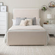 Anastasia Boucle Upholstered Eastern King Panel Bed Pearl White And Beige 224751Ke - Ella Furniture