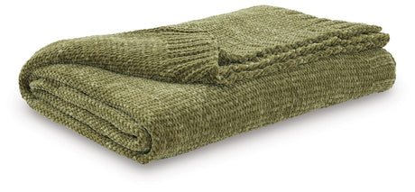 Anawood Olive Green Throw (Set of 3) view 3