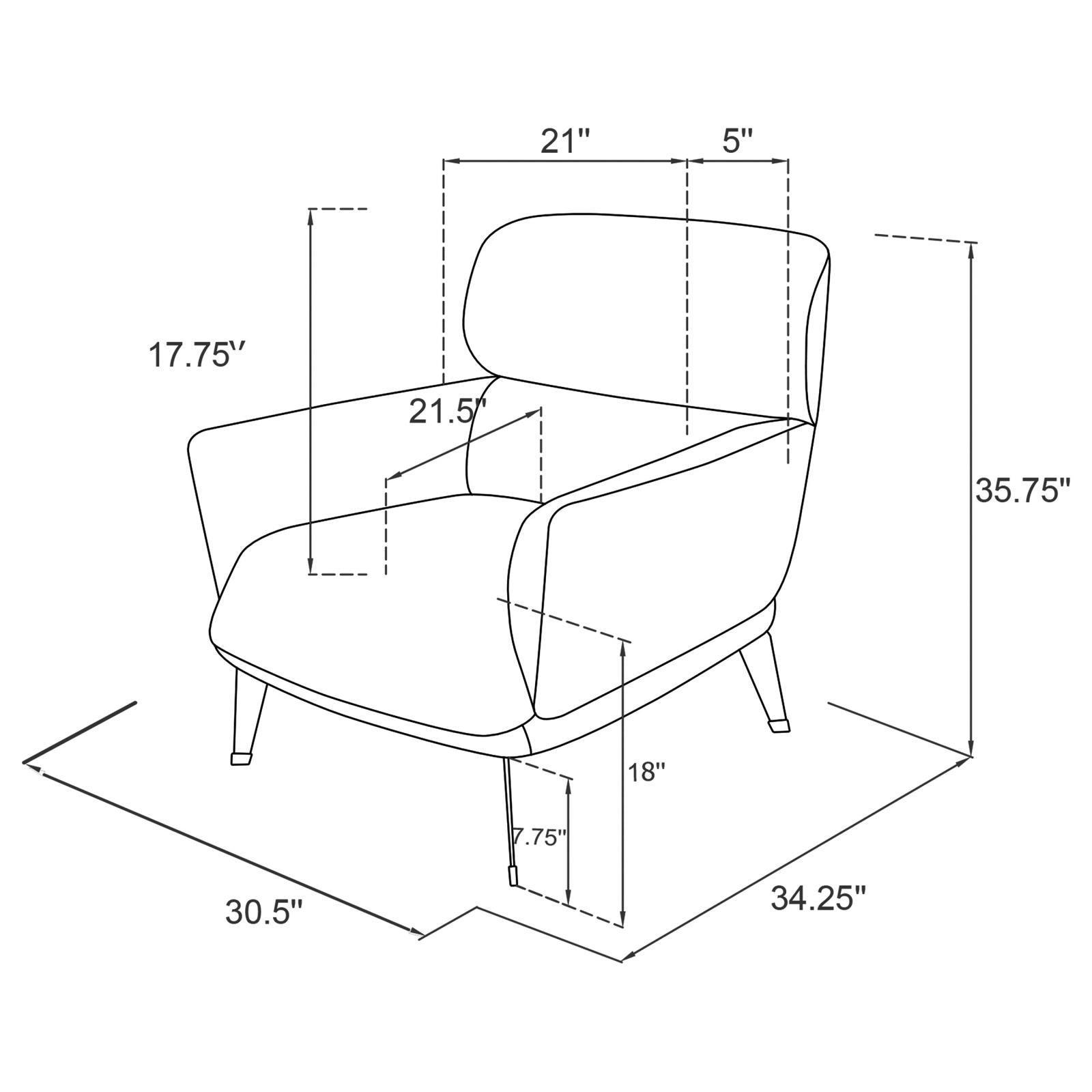 Andrea Collection Andrea Heavy Duty High Back Accent Chair Grey 903082 - Ella Furniture