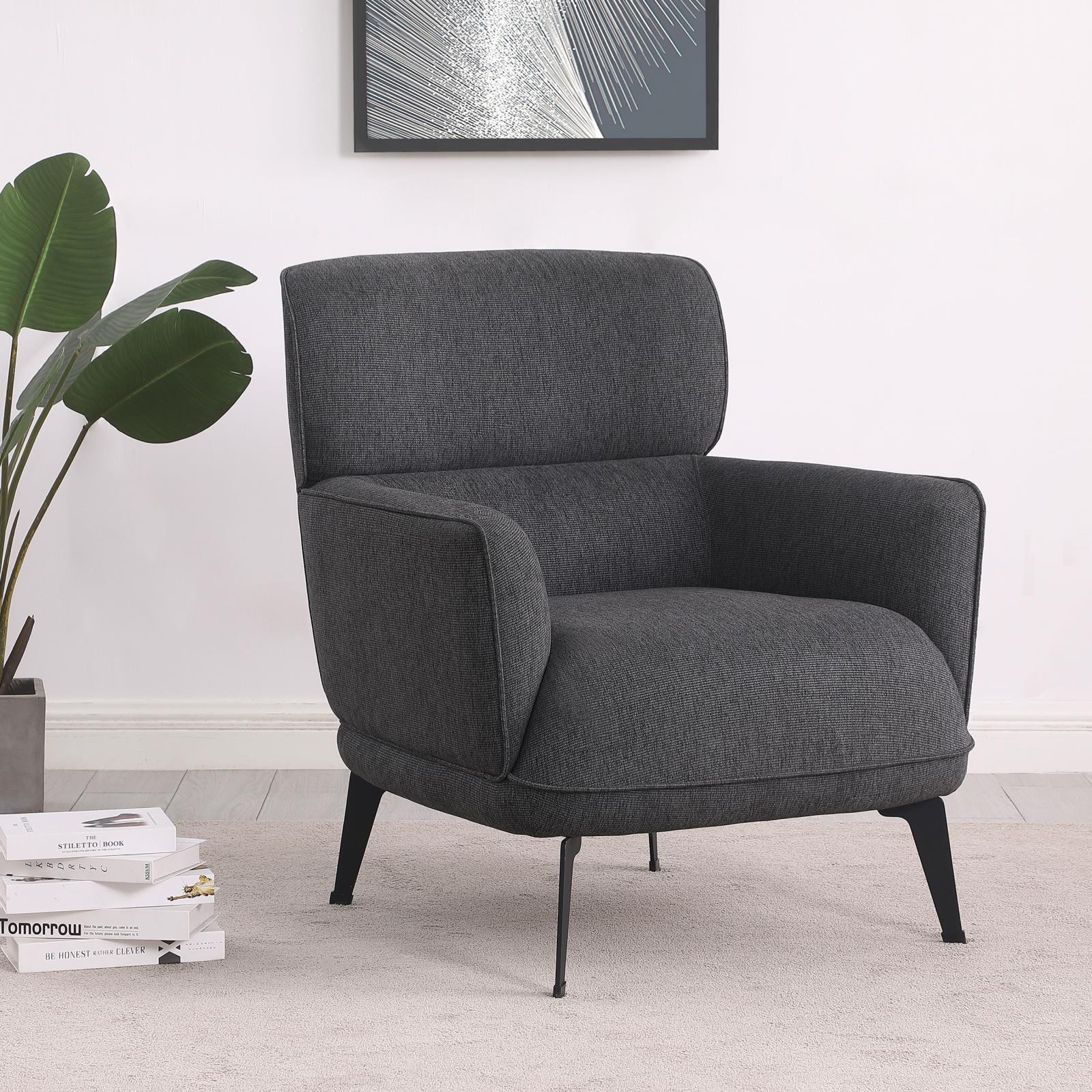 Andrea Collection Andrea Heavy Duty High Back Accent Chair Grey 903082 - Ella Furniture