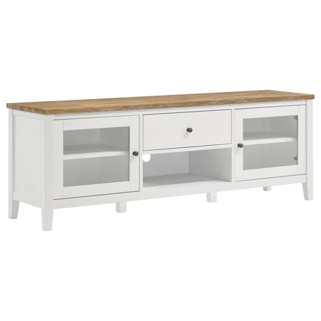 Angela 2-Door Wooden 67" Tv Stand Brown And White 708253 - Ella Furniture