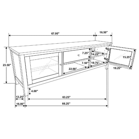 Angela 2-Door Wooden 67" Tv Stand Brown And White 708253 - Ella Furniture