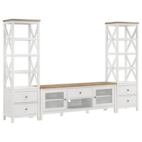 Angela 2-Door Wooden 67" Tv Stand Brown And White 708253 - Ella Furniture