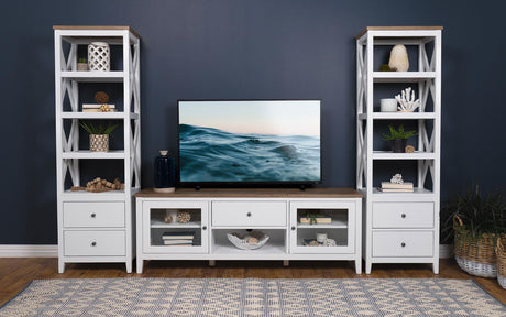 Angela 2-Door Wooden 67" Tv Stand Brown And White 708253 - Ella Furniture
