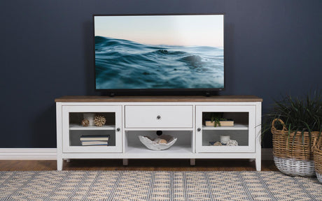 Angela 2-Door Wooden 67" Tv Stand Brown And White 708253 - Ella Furniture