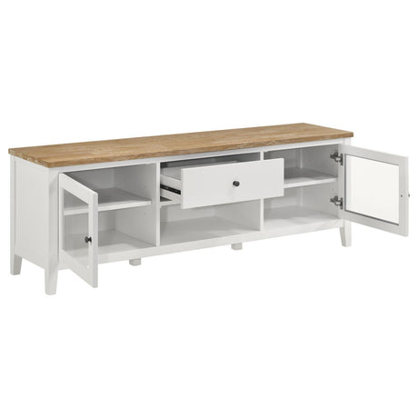 Angela 2-Door Wooden 67" Tv Stand Brown And White 708253 - Ella Furniture