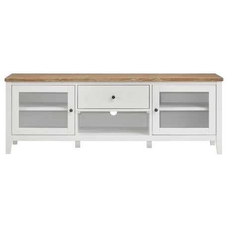 Angela 2-Door Wooden 67" Tv Stand Brown And White 708253 - Ella Furniture