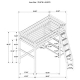Anica 3-Shelf Wood Twin Loft Bed White 460089 - Ella Furniture