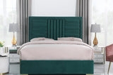 Anita Green Upholstered Queen Platform Bed - Ella Furniture