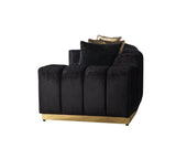 Anne Black Velvet Curved Sectional - Ella Furniture