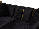 Anne Black Velvet Curved Sectional - Ella Furniture