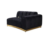 Anne Black Velvet Curved Sectional - Ella Furniture