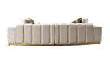 Anne Ivory Velvet Curved Sectional - Ella Furniture