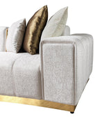 Anne Ivory Velvet Curved Sectional - Ella Furniture