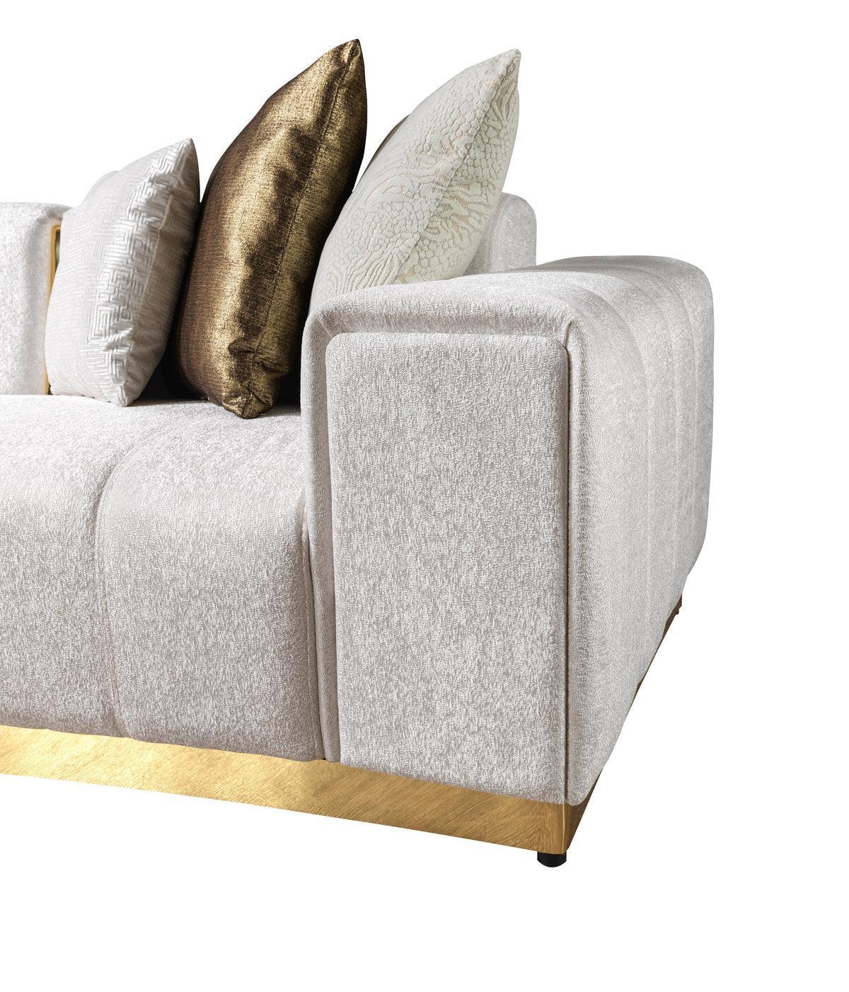 Anne Ivory Velvet Curved Sectional - Ella Furniture