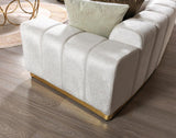 Anne Ivory Velvet Curved Sectional - Ella Furniture