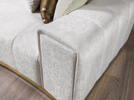 Anne Ivory Velvet Curved Sectional - Ella Furniture
