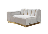 Anne Ivory Velvet Curved Sectional - Ella Furniture