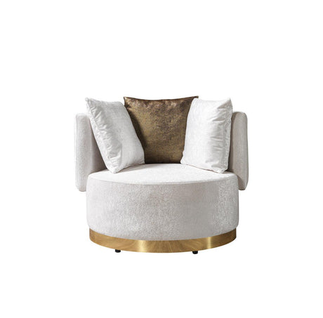 Anne Ivory Velvet Curved Sectional - Ella Furniture