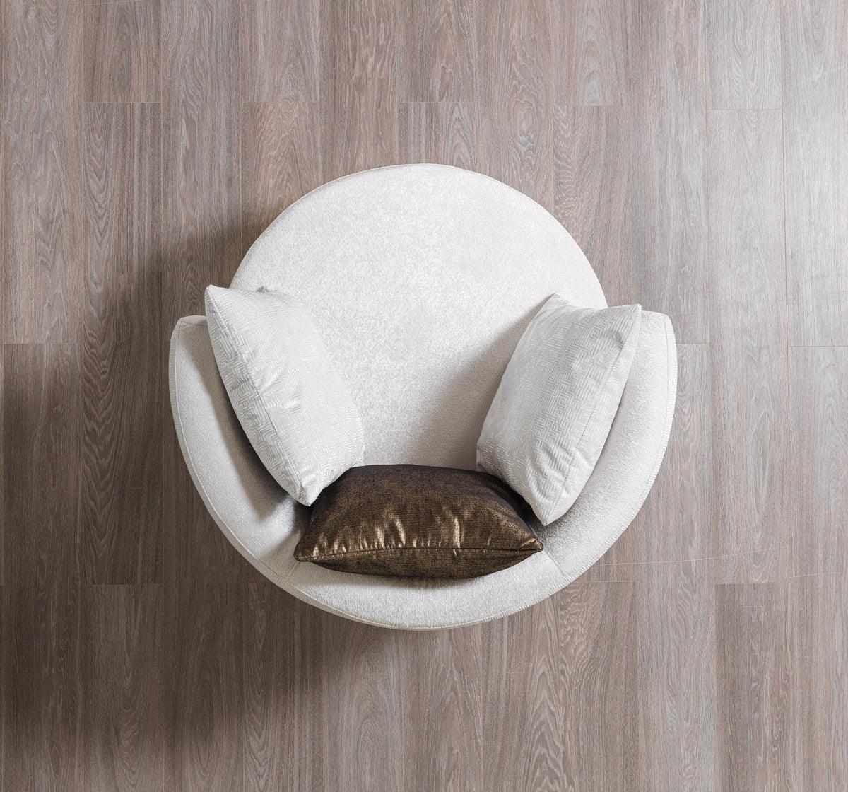 Anne Ivory Velvet Curved Sectional - Ella Furniture