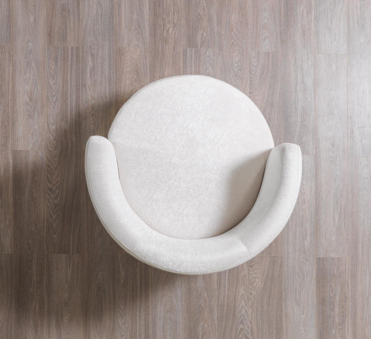 Anne Ivory Velvet Curved Sectional - Ella Furniture