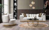 Anne Ivory Velvet Curved Sectional - Ella Furniture