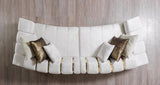 Anne Ivory Velvet Curved Sectional - Ella Furniture