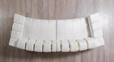 Anne Ivory Velvet Curved Sectional - Ella Furniture
