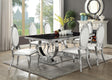 Antoine Chrome And Black Rectangular Dining Room Set - Ella Furniture