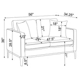 Apperson Apperso 2-piece Upholstered Track Arm Sofa Set Light Grey 508681-S2 - Ella Furniture