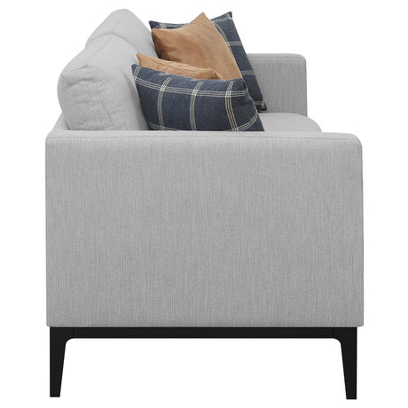 Apperson Apperso 2-piece Upholstered Track Arm Sofa Set Light Grey 508681-S2 - Ella Furniture