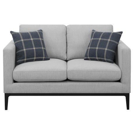 Apperson Apperso 2-piece Upholstered Track Arm Sofa Set Light Grey 508681-S2 - Ella Furniture
