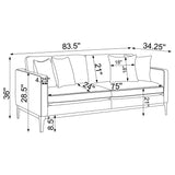 Apperson Apperso 3-piece Upholstered Track Arm Sofa Set Light Grey 508681-S3 - Ella Furniture