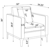 Apperson Apperso 3-piece Upholstered Track Arm Sofa Set Light Grey 508681-S3 - Ella Furniture