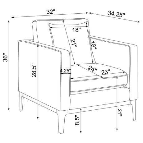 Apperson Apperso 3-piece Upholstered Track Arm Sofa Set Light Grey 508681-S3 - Ella Furniture
