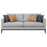 Apperson Apperso 3-piece Upholstered Track Arm Sofa Set Light Grey 508681-S3 - Ella Furniture