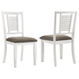 Appleton Ladder Back Dining Side Chair White And Brown (Set Of 2) 110412 - Ella Furniture