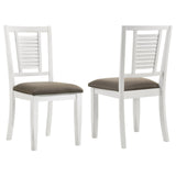 Appleton Ladder Back Dining Side Chair White And Brown (Set Of 2) 110412 - Ella Furniture