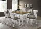 Appleton Ladder Back Dining Side Chair White And Brown (Set Of 2) 110412 - Ella Furniture