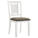 Appleton Ladder Back Dining Side Chair White And Brown (Set Of 2) 110412 - Ella Furniture