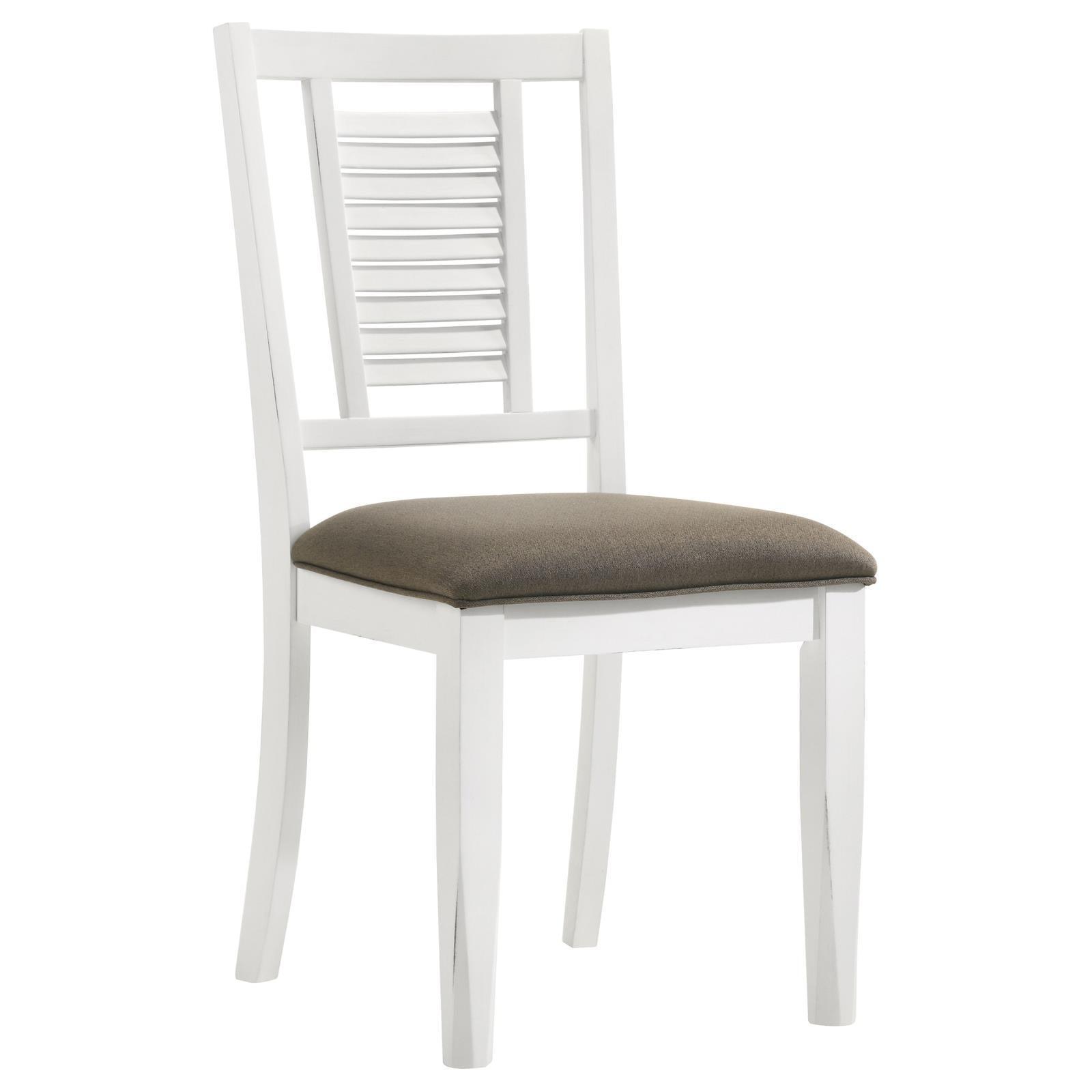 Appleton Ladder Back Dining Side Chair White And Brown (Set Of 2) 110412 - Ella Furniture