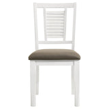Appleton Ladder Back Dining Side Chair White And Brown (Set Of 2) 110412 - Ella Furniture